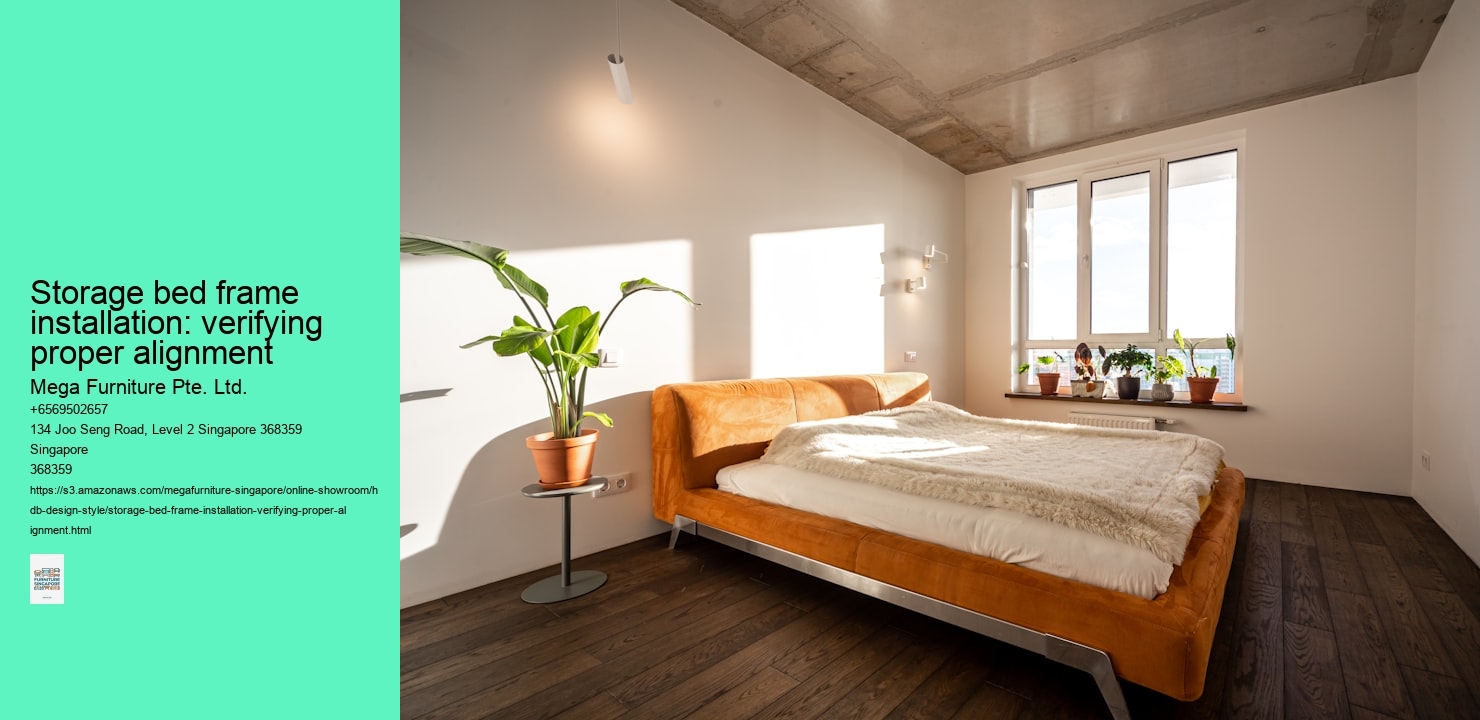 Storage bed frame installation: verifying proper alignment