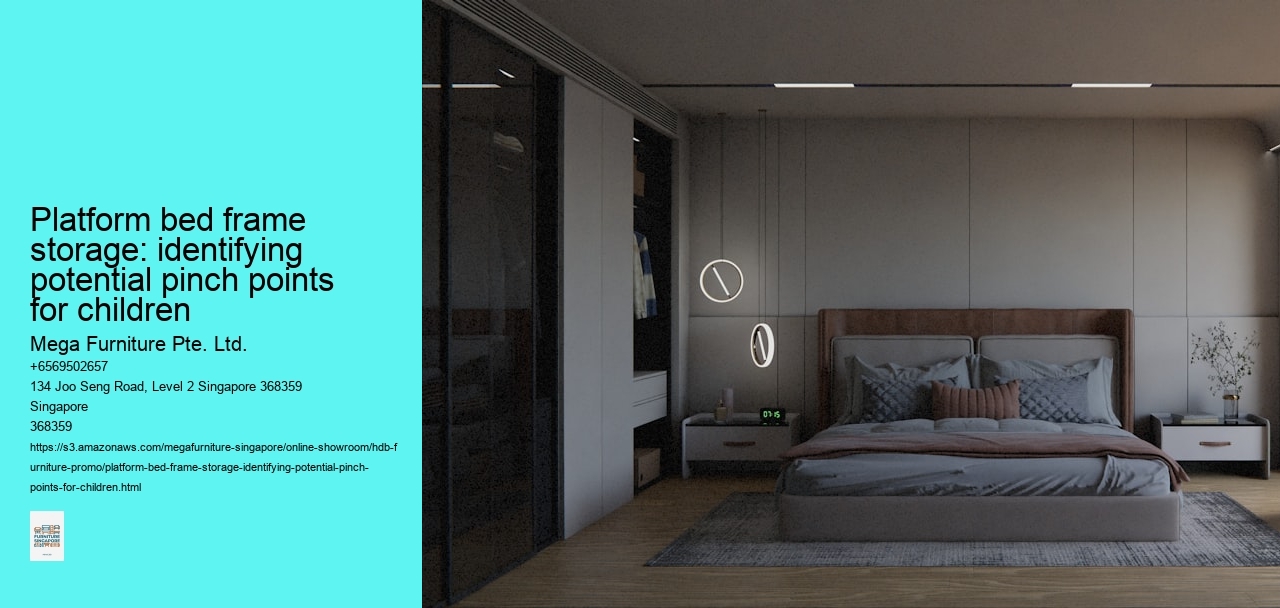 Platform bed frame storage: identifying potential pinch points for children