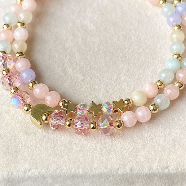Multi Layer Bracelet With Morganite Chalcedony Matching - Image 3