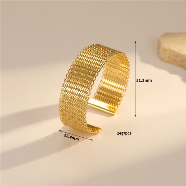 European And American Simple And Light Luxury Temperament Ring Open-ended Bracelet - Image 4