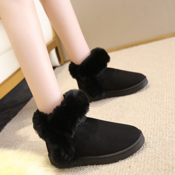 Snow Boots For Women Students Winter Warm Slip On Fluffy Platform Comfy Fleece Ankle Boots Non-slip Plush Cotton Shoes - Image 9