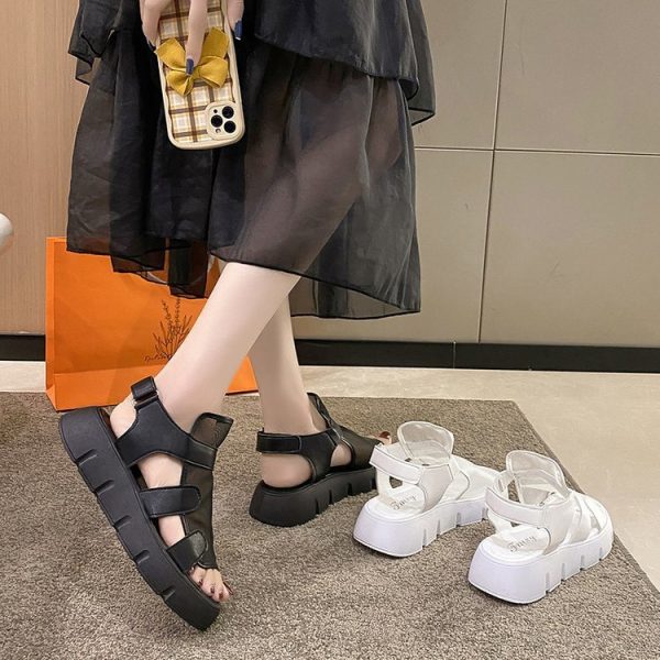 Platform Sandals Women's Fashion Outer Wear Mesh Hollow - Image 2