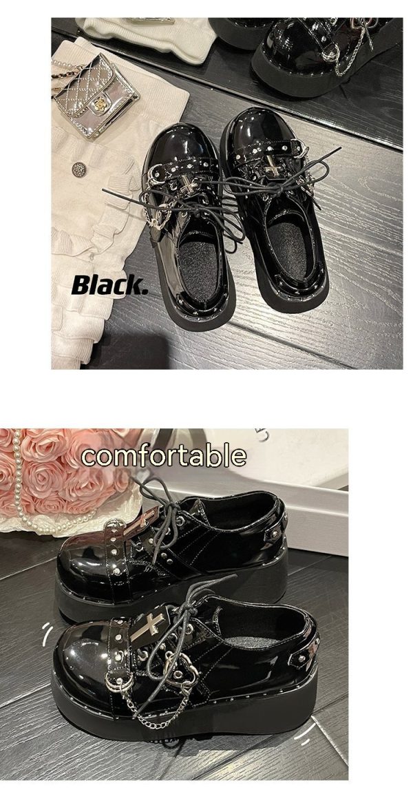 Punk Platform Shoes Dark Lolita Platform Leather Shoes - Image 9