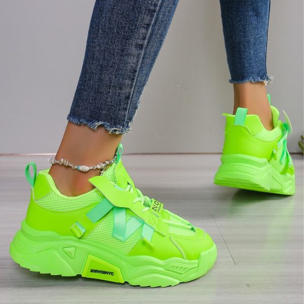 Platform Mesh Surface Dad Shoes Women's Breathable Mesh Sports - Image 2