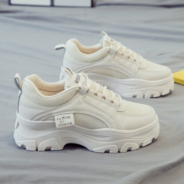 Women''s Thick Soled Net Red Sports Leisure Small White Shoes Ins Trendy Autumn - Image 2