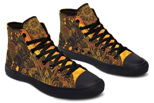 Printed Couple High-top Canvas Shoes - Image 9