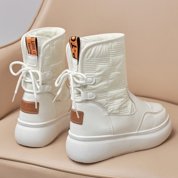 Women's Thick And Velvet Cotton  Flat-bottomed Thick-soled Ankle Boots - Image 6