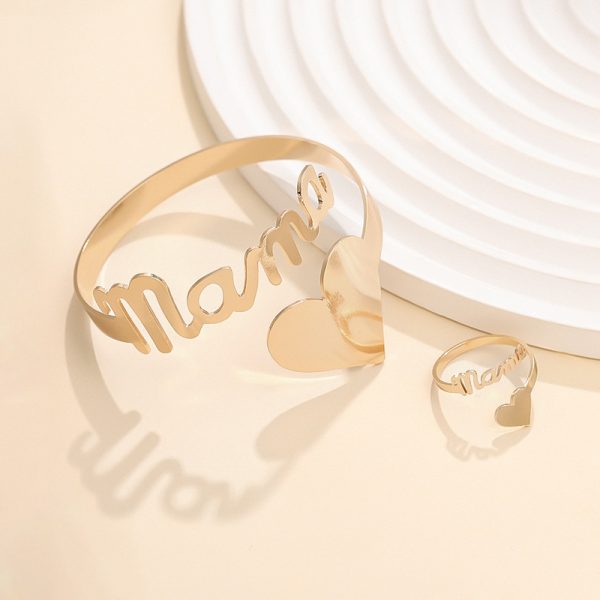 European And American Letters Mama Bracelet Ring Suit - Image 6