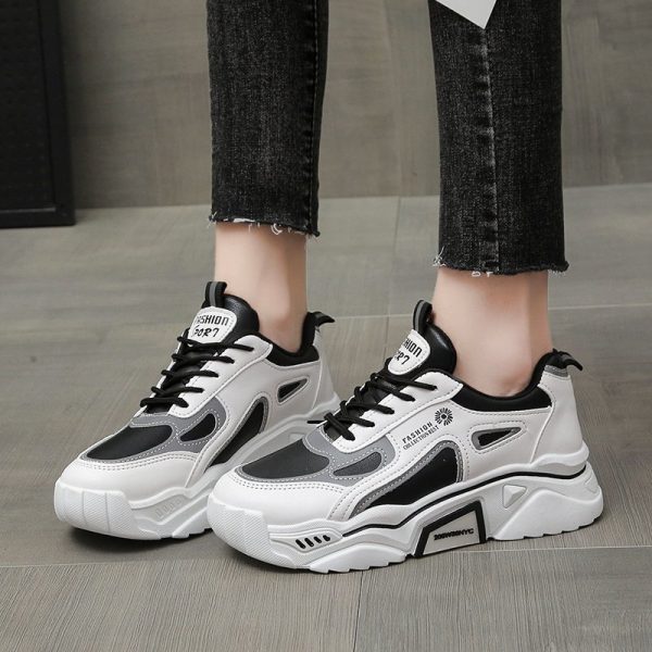Women's Casual Running Sneakers Student Trendy White Shoes - Image 4