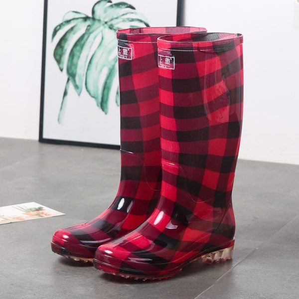 Women's Floral Knee-high Rain Boots Long Non-slip Wear-resistant Rain Boots - Image 6