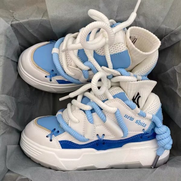 Thick Bottom Retro Height Increasing Couple Clunky Sneakers - Image 10