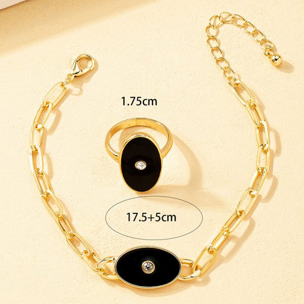 Rose Flower Dripping Oil Bracelet Ring Suit - Image 2