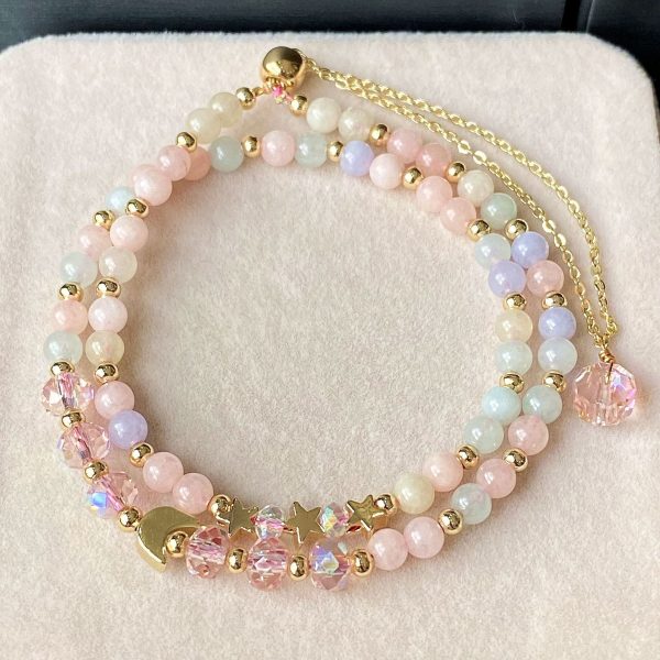 Multi Layer Bracelet With Morganite Chalcedony Matching - Image 4