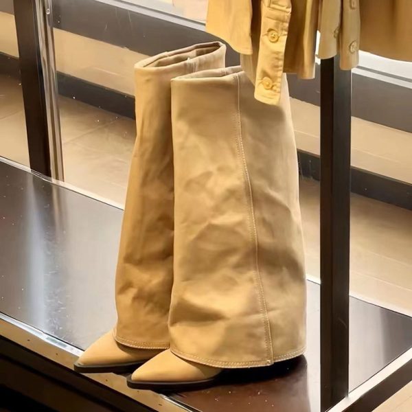 Women's Wide Chunky Heel High Heel Boots