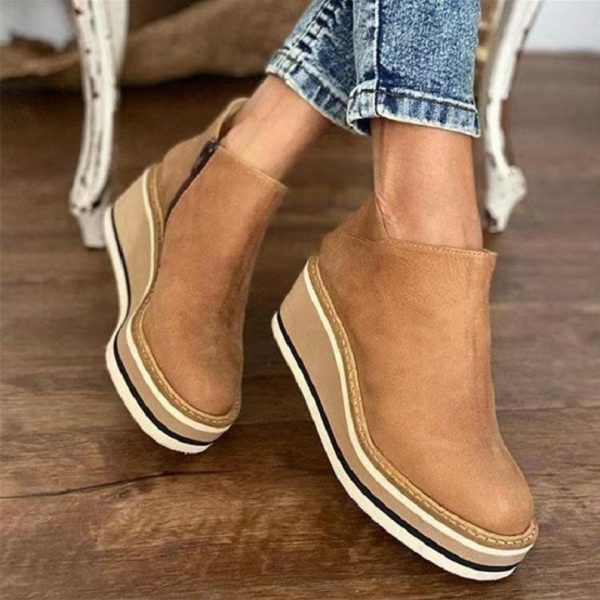 Ankle Boots Women Chunky Block Heel Shoes - Image 2