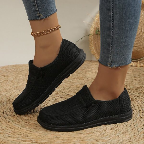 Women's Casual Lace Up Flat Plus Size Slip-on Loafers - Image 5