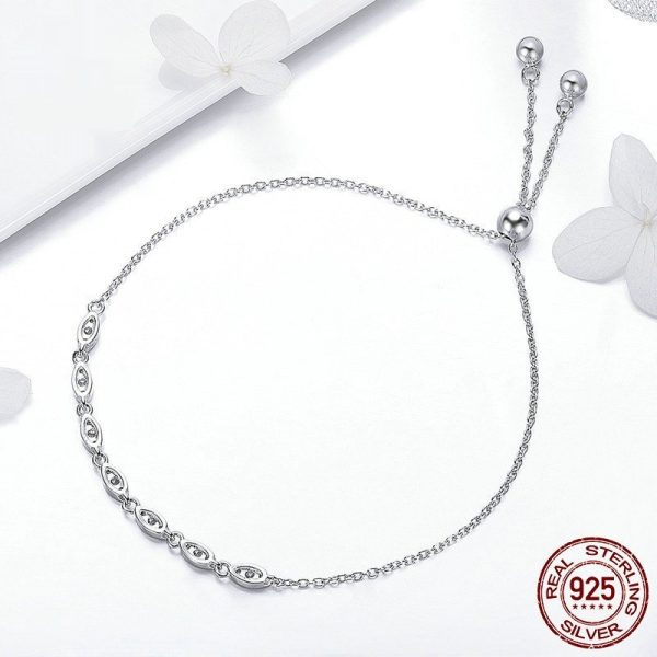 Simple Beauty Sterling Silver Inlaid Jewel Bracelet For Women - Image 4
