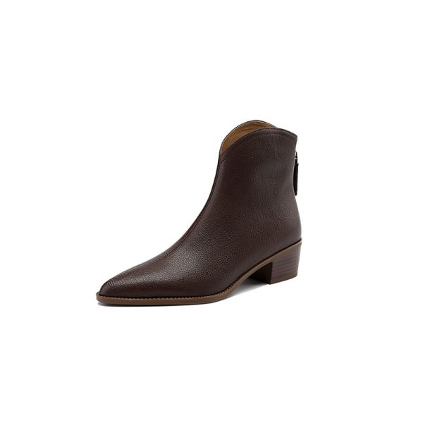Simple Solid Color And Nude Ankle Boots For Women - Image 7
