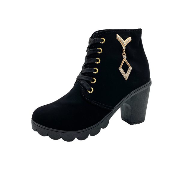 Rubber New Personalized Versatile High Heel Boots - Image 3