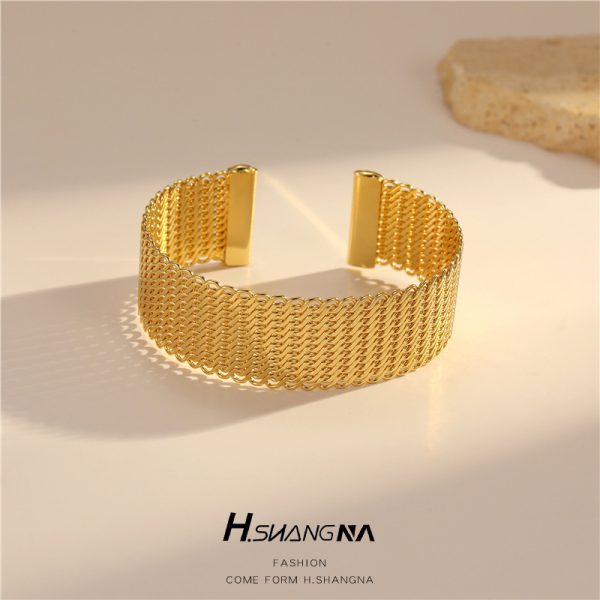 European And American Simple And Light Luxury Temperament Ring Open-ended Bracelet - Image 6