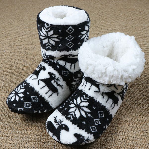 Christmas Elk Floor Shoes Indoor Socks Shoes Warm Plush House Slippers - Image 6