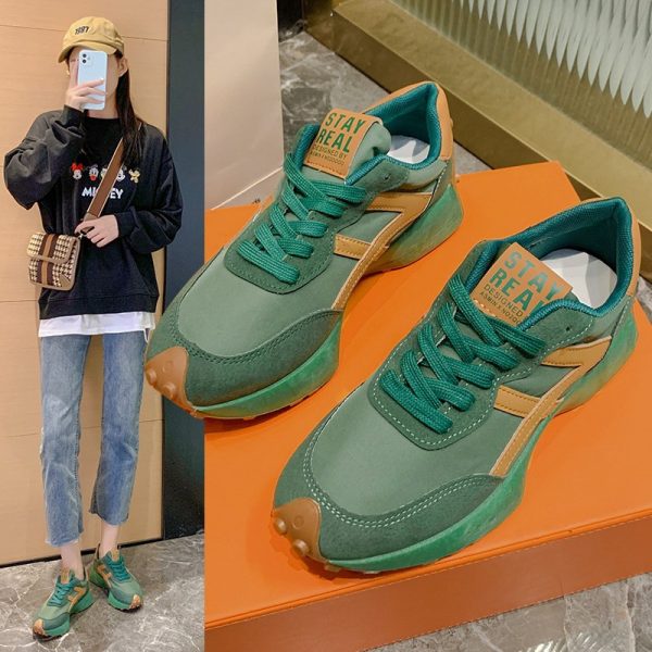Single-lining Platform Casual Daddy Shoes Student Leather Cortez Sneakers - Image 5