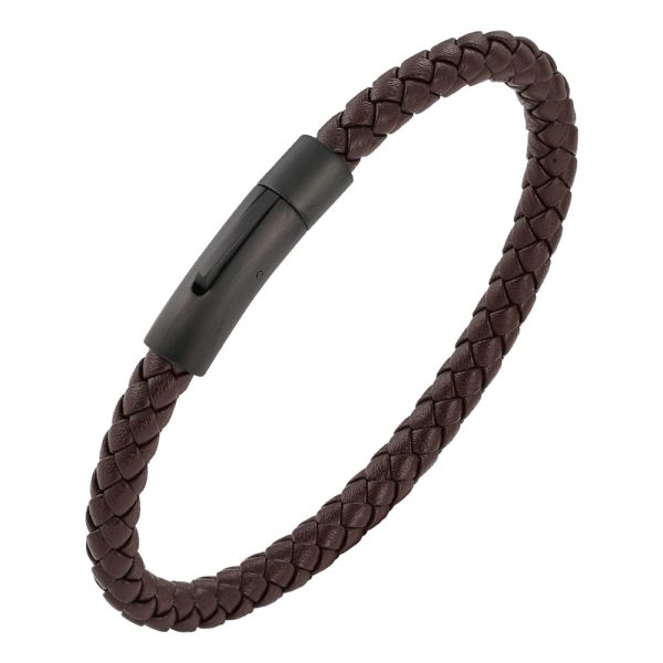 Woven Frosted Black Buckle Simple Leather Bracelet - Image 6