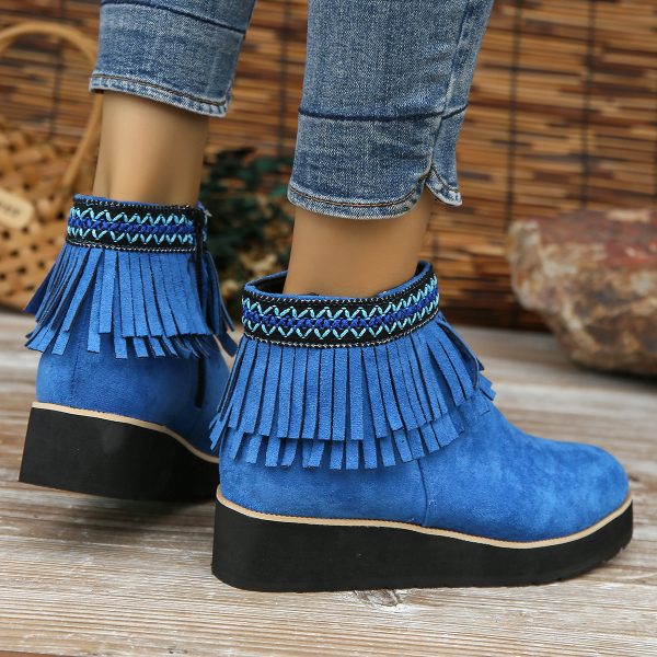 Fashion Thick Bottom Small Wedge Bootie - Image 9