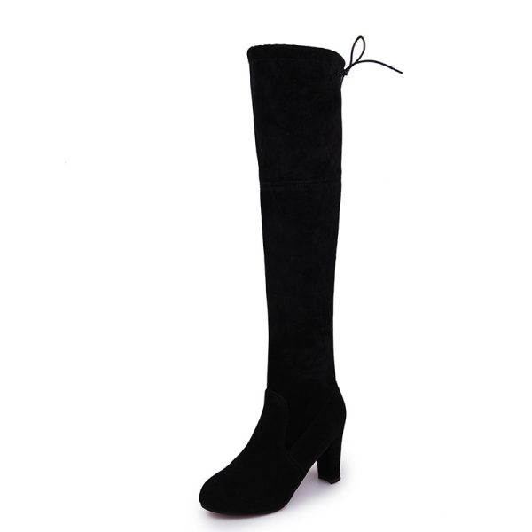 Black Knee High Boots For Women Shoes High Heel Long Boots - Image 8