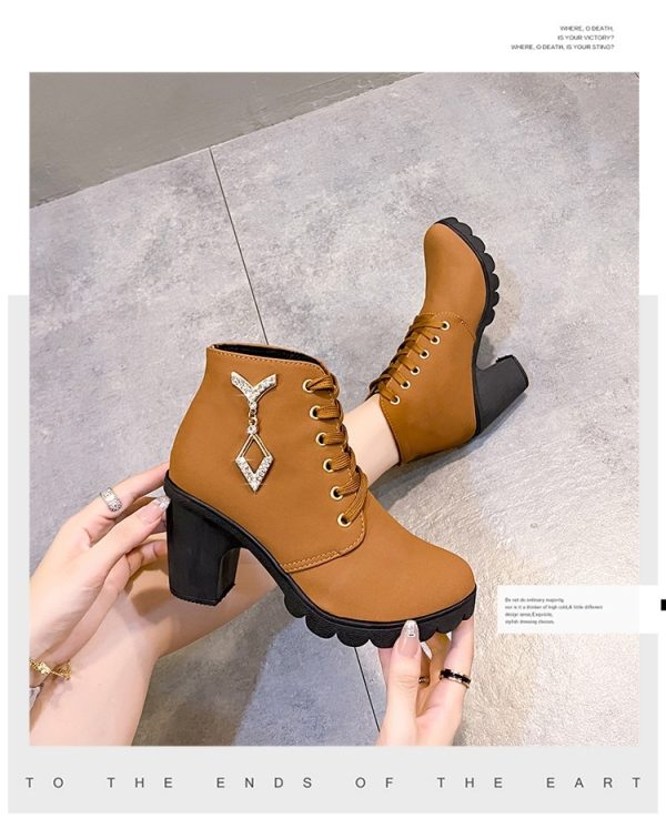 Rubber New Personalized Versatile High Heel Boots - Image 8