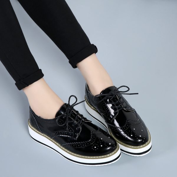 Lace-up Flats Shoes Sports British Style - Image 3