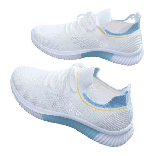 Flyknit Breathable White Shoes Summer Mesh - Image 2