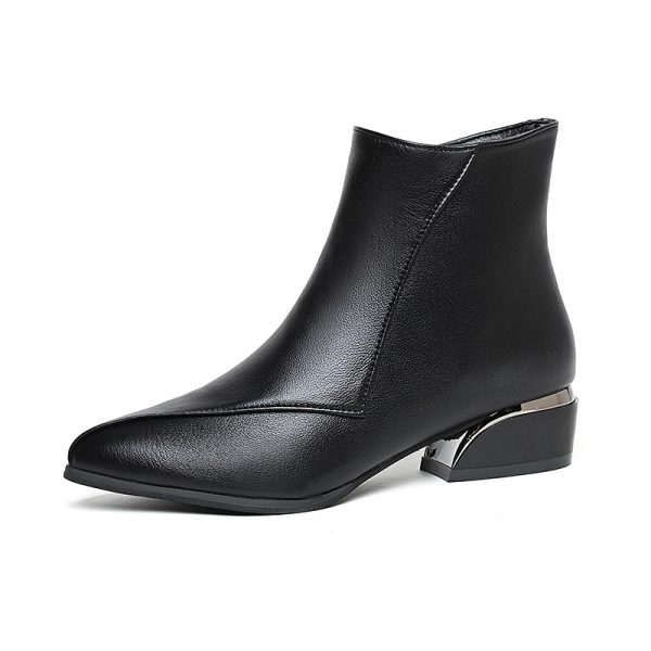 Women's British-style Fashionable Chunky Heel Martin Boots - Image 6