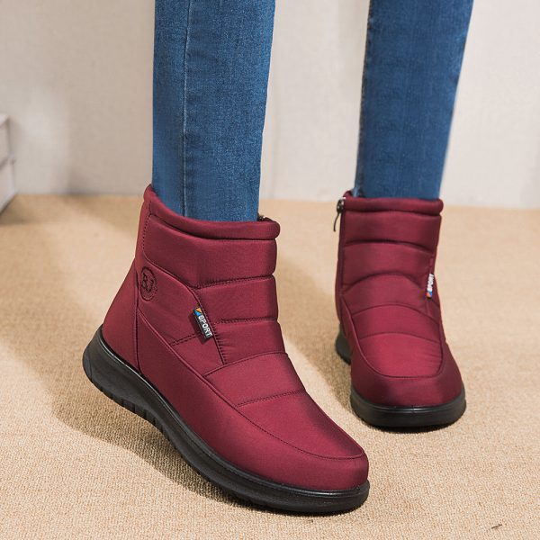 Ankle Boots For Women Non-slip Waterproof Snow Boots Flat Heels Warm Shoes - Image 10