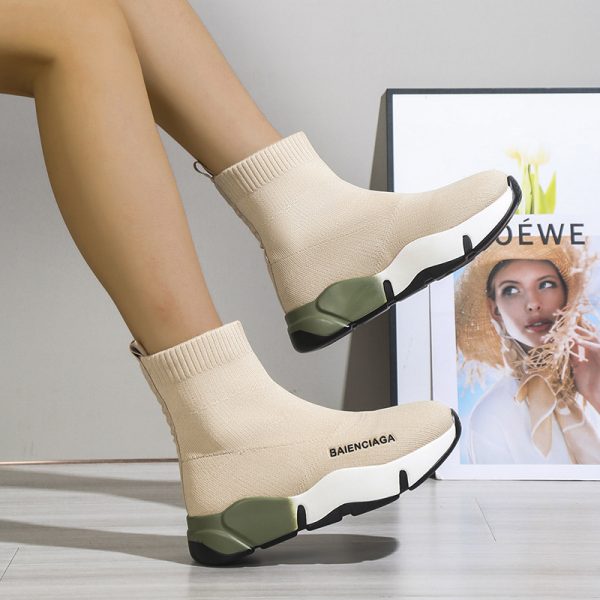 Black Sock Boots For Women Platform Shoes - Image 5