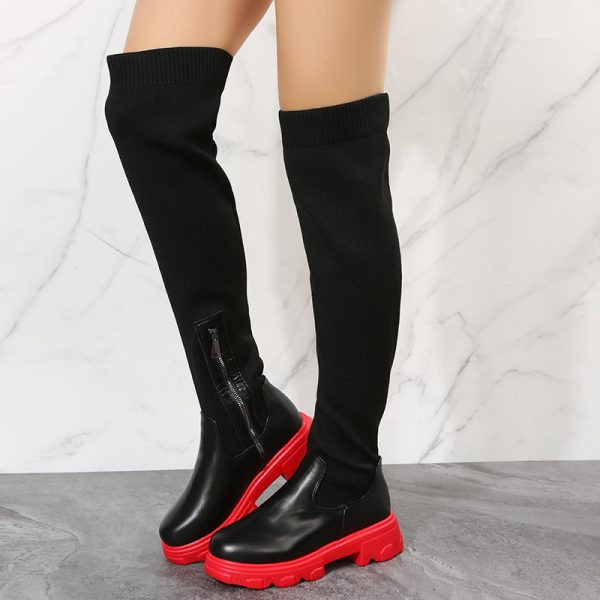 Long Boots Women Winter Shoes Fashion Side Zipper Knee High Boots - Image 4
