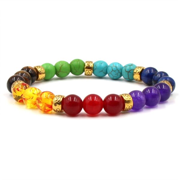 Natural Stone Colorful Energy Yoga Bracelet 8mm - Image 5