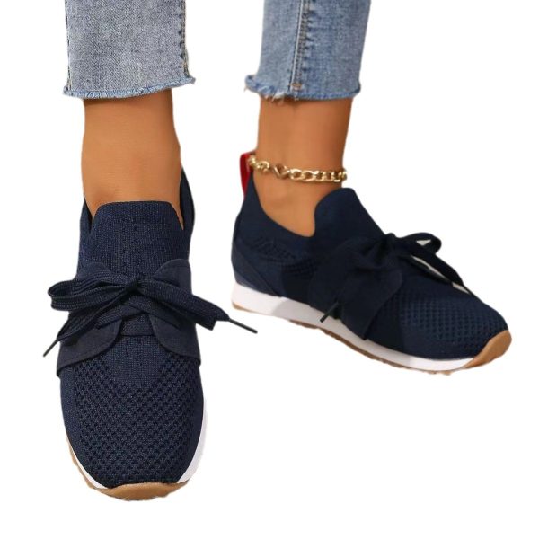 Women's Comfortable Fly Woven Mesh Lace-up Casual Shoes - Image 2