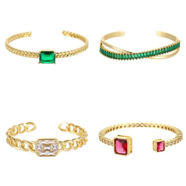 Micro-inlaid Color Zirconium Emerald Temperament Bracelet - Image 3
