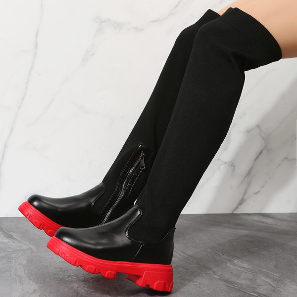 Long Boots Women Winter Shoes Fashion Side Zipper Knee High Boots - Image 8