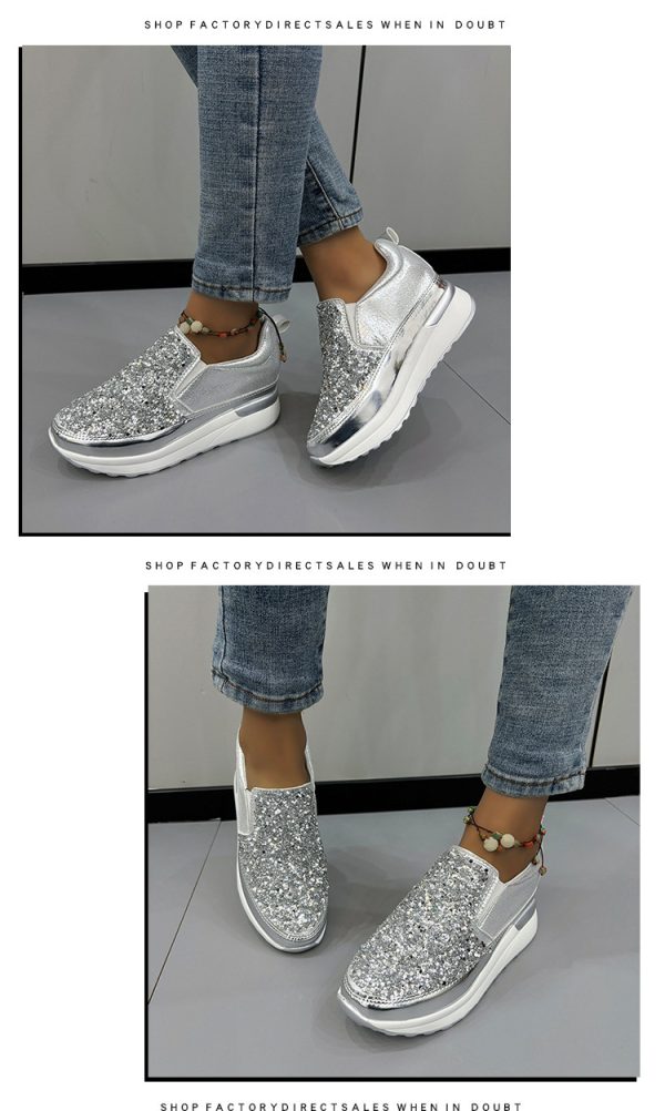 Women's Sequin Casual Thick Sole Sponge Cake Shoes - Image 6