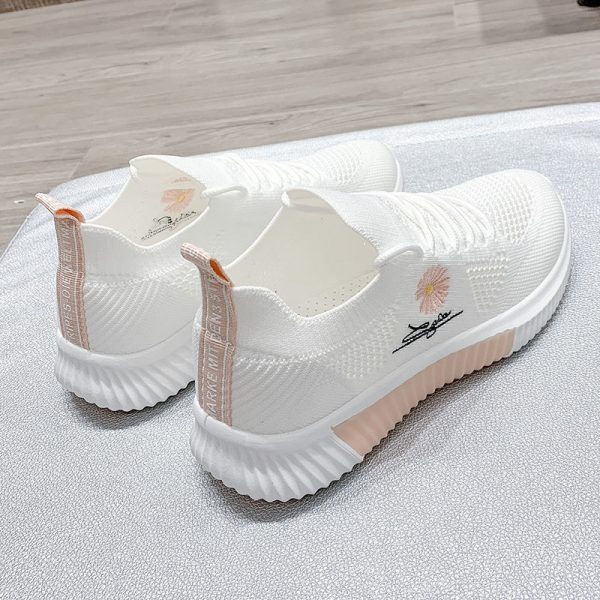 Flyknit Breathable White Shoes Summer Mesh - Image 5