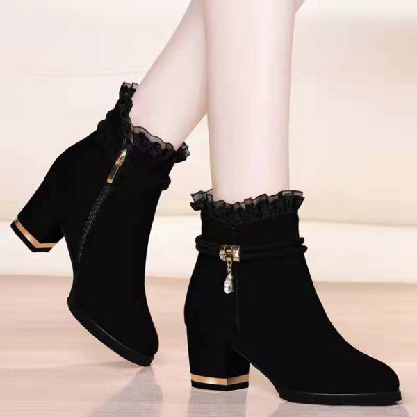 Season Tide Sandal Boots Mid-heel Short Tube All-match - Image 5