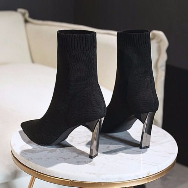 Pointed Toe Boots Women Sock Shoes - Image 6