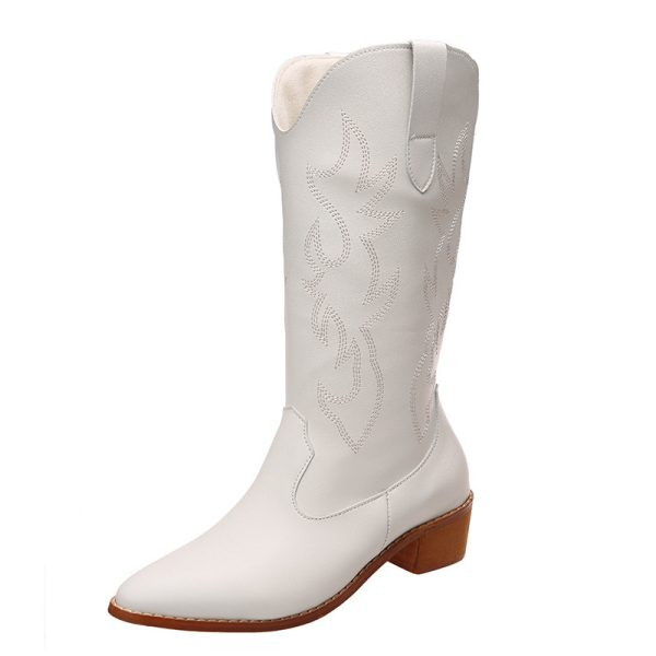Retro V Cut Below The Knee Knight Boots Mid-calf - Image 5