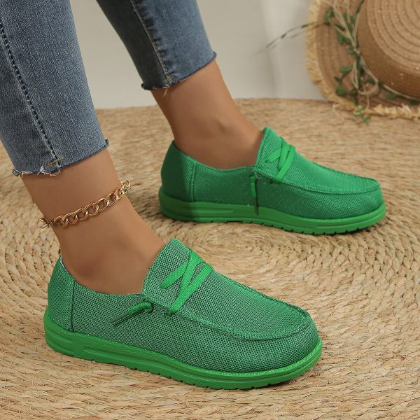 Women's Casual Lace Up Flat Plus Size Slip-on Loafers - Image 8