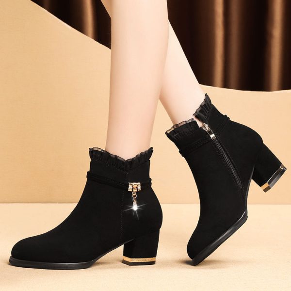 Season Tide Sandal Boots Mid-heel Short Tube All-match - Image 4