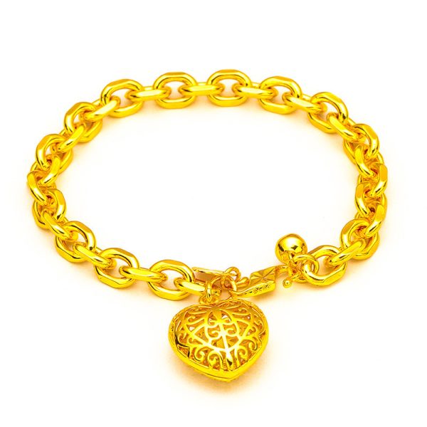 Vietnam Placer Gold Women's Heart Bracelet - Image 5