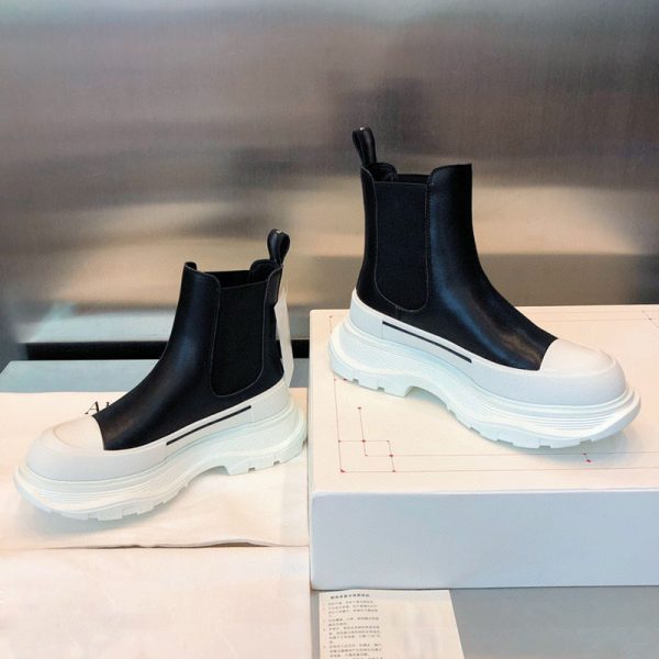 Leather Women's Shoes Platform Women's Ankle Boots Sleeve - Image 2