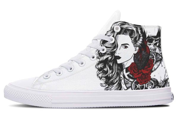 Printed Couple High-top Canvas Shoes - Image 3